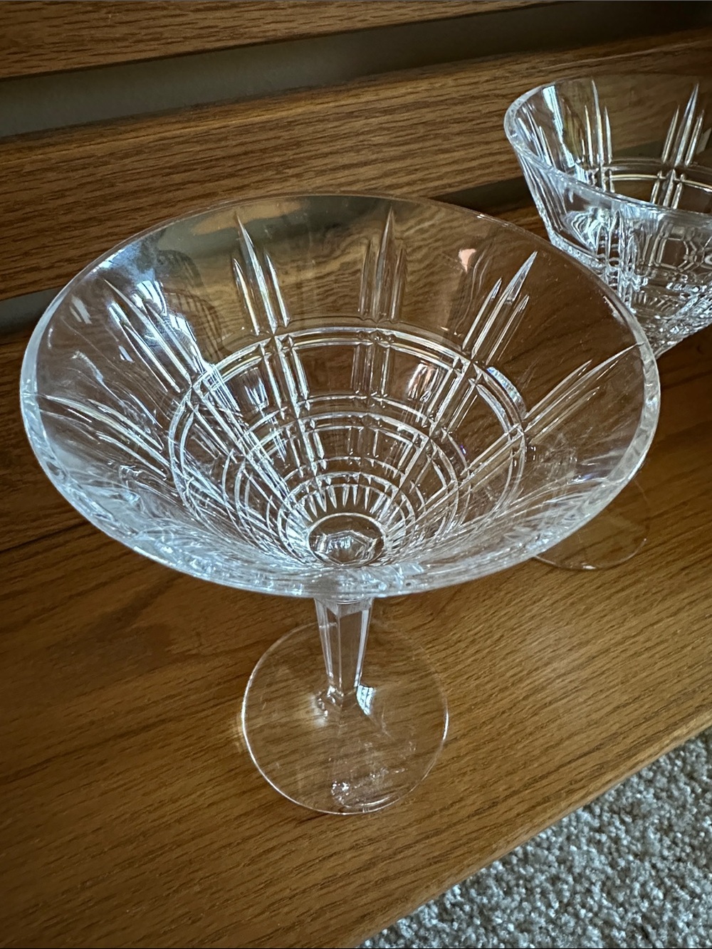 Crystal Cut Martini Glasses - Clear Glass (Set of 2). Marquis by Waterford - Picture 3 of 7